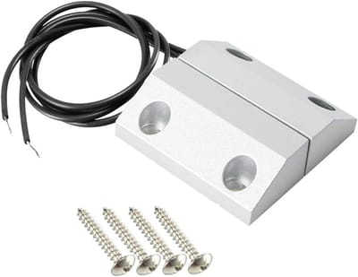 Roldeurcontact Magnetisch - Reedschakelaaralarm Deurcontact - Beveiliging Garagedeuren - Normaal Gesloten Contact - 15 mm Actieafstand - Zilver