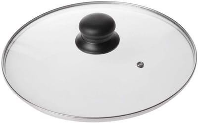 Glazen deksel 26 cm universeel pannendeksel met stoomopening en koel handvat