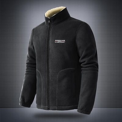 Veste d'automne et d'hiver pour homme, grande taille, ample, à col montant, pour jeunes hommes, décontractée, couleur unie, en laine d'agneau 4XL black
