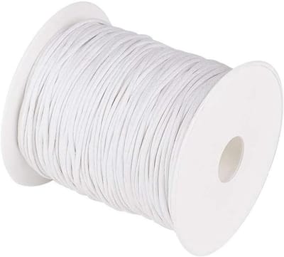 SnelShoppen - Waxed Katoenen Koord 1mm Dikte 100 Yards - Macramé Armband Ketting Sieraden Maken - Witte Kleur - Ideaal voor Feest, Creatief en Hobbyge
