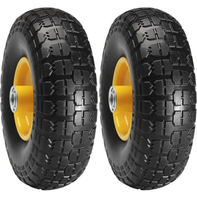 Roue Pneu Run-Flat PU Solide Pneu Tubeless Sans Crevaison 10  Lot de 2 400 lbs