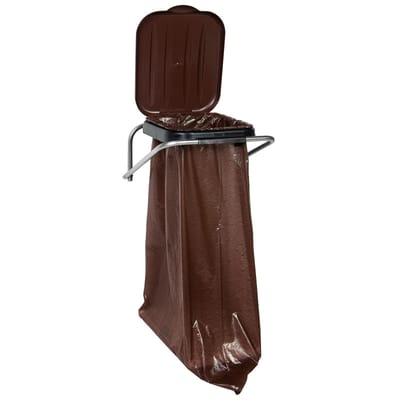 GSG24 Serie - Wandmontage Afvalhouder - 120L Zak - Bruin - Stevige Constructie - Binnen/Buiten