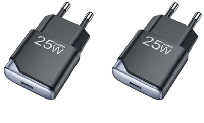 2 stuks OneOne 25W snellader met USB C poort. PD PPS Quick Charge lader. Platte GAN oplader adapter past op Samsung Galaxy A33, A52, A53, A6s, A70, A71, A72, A73, A80, A90, C7 Pro, C9 Pro, Galaxy F02s, F12, F13, F22, F23, F52