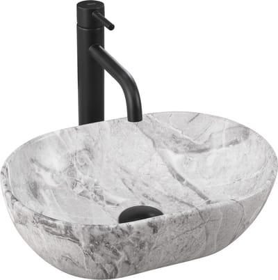 Rea Amelia Mini Stone Mat Opzetwastafel Steen Imitatie 38x26 cm
