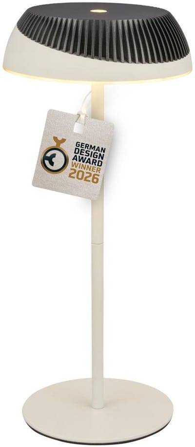 BRILONER Alusta - Tafellamp oplaadbaar - dimbaar met touchfunctie - German Design Award Winner 2026 - IP44 spatwaterdicht - warmwit licht - Ø14 x 32 cm - antraciet metallic grijs
