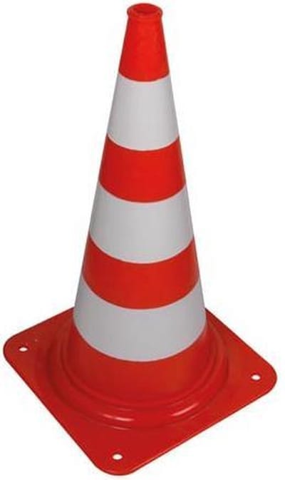 Perel Afzetkegel, voor het afbakenen van zones, rood/wit, recreatief gebruik, 75 cm