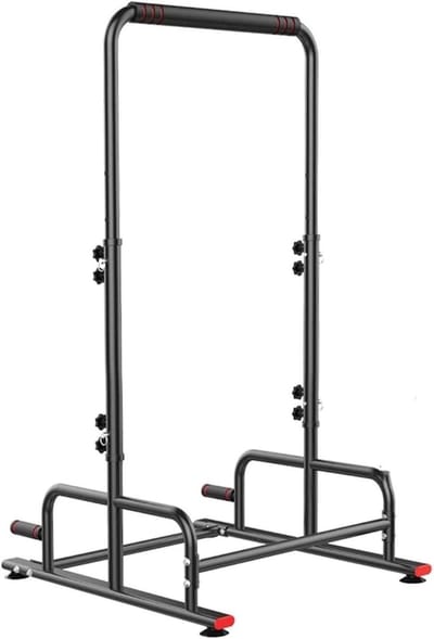 Krachtstation Fitness - Huisgymnastiek Station - Krachtopbouw Lichaam - Verstelbare Hoogte - Tot 220cm - Zwart