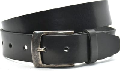 Timbelt Leren Riem voor Dames en Heren - Breedte 4 cm - Riem Echt Leer - zwart - Riemmaat 95 - Totale lengte 110 cm