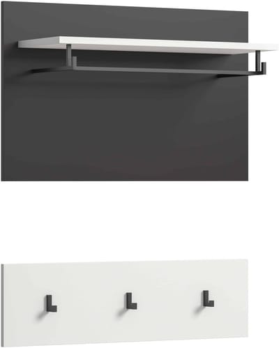 Canu garderobekastpaneel wit NB Basaltgrijs NB - 27x80x73cm