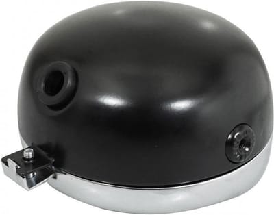 ronde frontoptiek guia voor peugeot 103 bromfiets zwart Ø135mm chromen kap