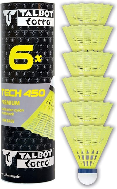 Premium Nylon Badminton Shuttlecocks - Box of 6, Multiple Colors and Speeds