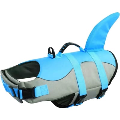 Gilet de sauvetage réglable pour chien avec poignée de secours Gilet de sécurité sportive de sauvetage Vêtements pour chien Flottant pour chiot Costume de natation Pour tous les chiens de compagnie (Blue,M--7-10kg) bleu