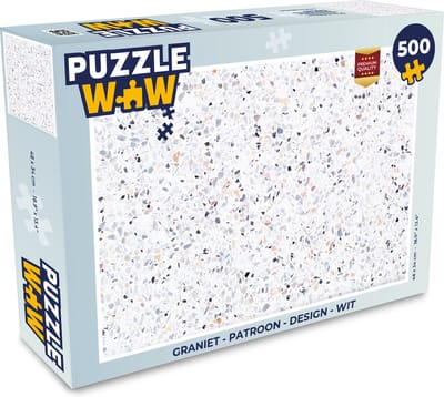 Puzzel Graniet - Structuur - Design - Wit - Legpuzzel - Puzzel 500 stukjes