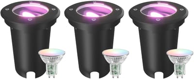 Ledvion Set van 3 LED Grondspot Buiten IP67 4.9W 230V 345Lm GU10 RGB rond