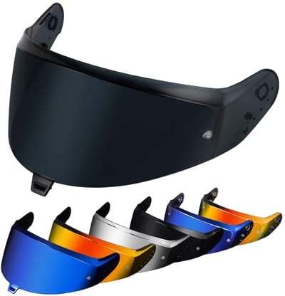 Dailygoods- Helmvizier gespiegeld - Helmvizier getint - Motorhelm accessoires - Vervanging - SKWAL i3 RIDILL 2 - Donker zwart - Motorvizier