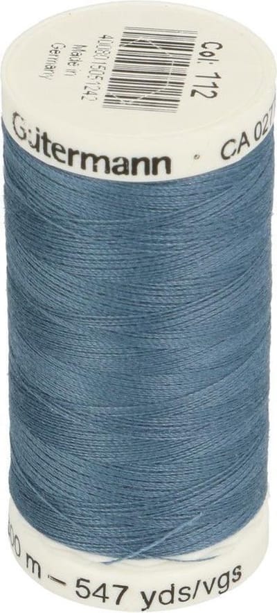 GÜTERMANN ALLESNAAIGAREN 500M, Col.112 JEANS BLAUW, PER STUK.