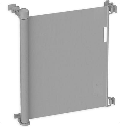Goliving Oprolbaar Traphekje - Veiligheidshekje - Kinderhekje - Push & Turn - 10 tot 150 cm Breed - Aluminium frame - Mesh - Grijs