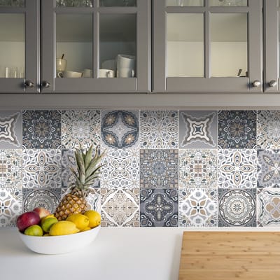 Zelfklevende tegelmuurstickers voor keuken en badkamer - 24 tegelstickers - 24 stickers 10x10cm