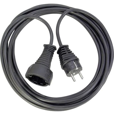 Brennenstuhl verlengsnoer van kwaliteitskunststof met randaardecontactstekker en contactdoos (verlengkabel voor binnenshuis met 25m kabel) zwart