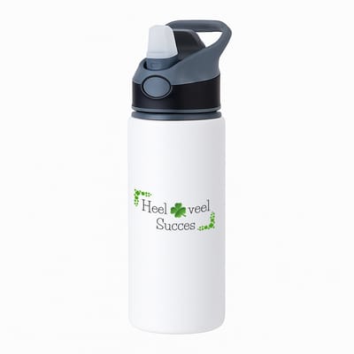 Hacebo® - Afscheid collega cadeau - waterfles met rietje zwart - Collega - Collega met opdruk - Collega kado - Collega cadeau - Collega afscheid - Klavertje vier - verjaardag - liefste Collega - Leuk kado om te geven - water fles - 650ML