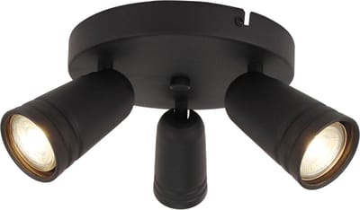 Chericoni Spero Plafondspot - 3 lichts - Ø6 cm - GU10 - Zwart