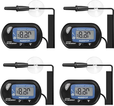 Digitale Aquariumthermometer - Watertemperatuur Meter - Aquarium Temperatuur - Hoge Nauwkeurigheid - 4 Stuks - Zwart
