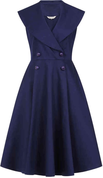 Banned - Isla Swing Flare jurk - XS - Blauw