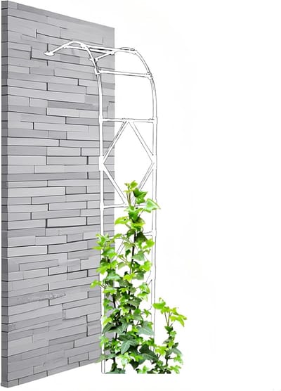 Klimboog Tuin - Rozenboog Metaal - Terras Balkon - Halve Cirkel Vorm - 60x240 cm - Wit
