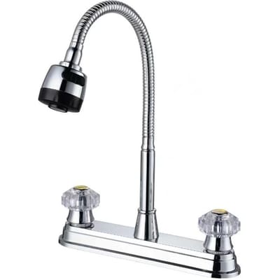 Keukenkraan met Uittrekbare Sproeier Koud en Warm Water Geborsteld RVS Kraan Water gray