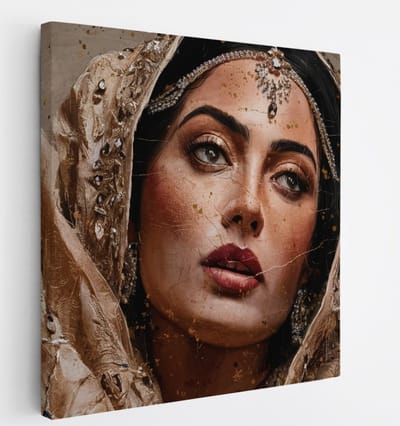 Saammp Canvas Schilderij - Abstract - Arabische Vrouw - 20x20 - Foto op canvas - Wanddecoratie - Muurdecoratie Woonkamer - Slaapkamer decoratie - Canvas Print