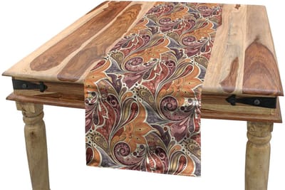 ABAKUHAUS Bloemen-tafelloper – etnische Paisley-patroon – 40x180 cm – Multicolor