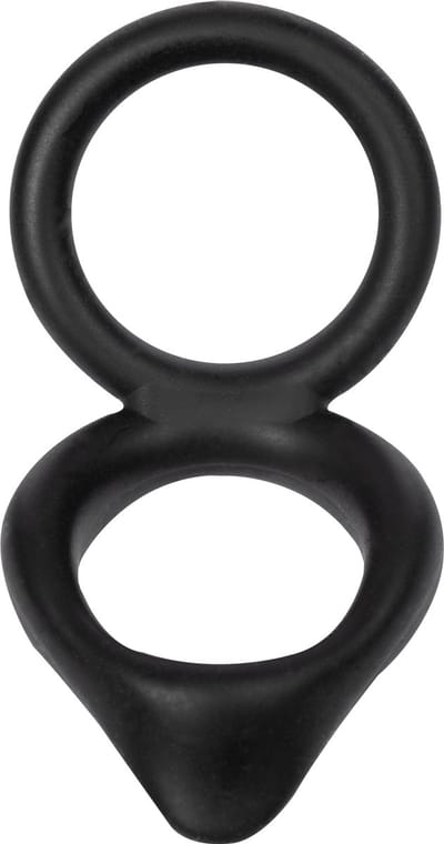 Rimba - Dubbele Siliconen Cockring - Zwart