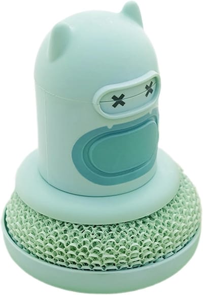Afwasborstel Zeepdispenser - Keuken Reiniger - Efficiënt Schoonmaken - Geïntegreerde Zeep Pomp - 9x9x12 cm - Groen