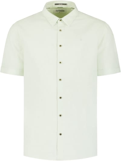 No Excess Shirt short sleeve with linen seagreen