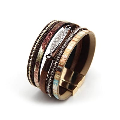 Sorprese armband - Ibiza - armband dames - leer - wikkelarmband - cadeau - Model I
