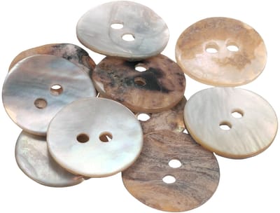 Knopen 14 mm 2 ronde gaten natuurlijke naaischelp voor stof handwerk overhemd DIY