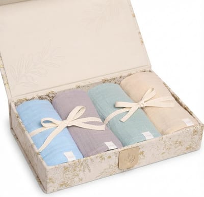 Livatto Spuugdoeken baby 65x65 cm biologische katoen - Set van 4 mousseline doekjes - Absorberend en ademend