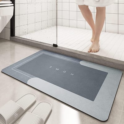 Absorberende Badmat, Antislip en Schimmelbestendig, 45 x 75 cm, Diatomiet, Sneldrogend en Dikke Vloermat voor Badkamer, Keuken en Toilet
