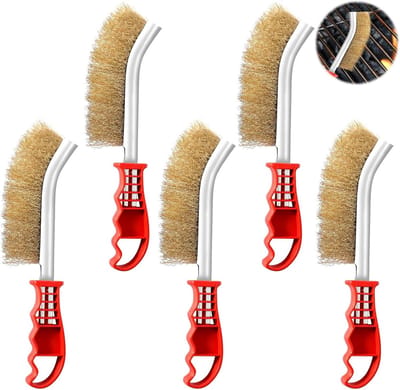 Multifunctionele Messing Borstels Set van 5 Stuks voor het Reinigen van Roest, Lastek en Grillresten