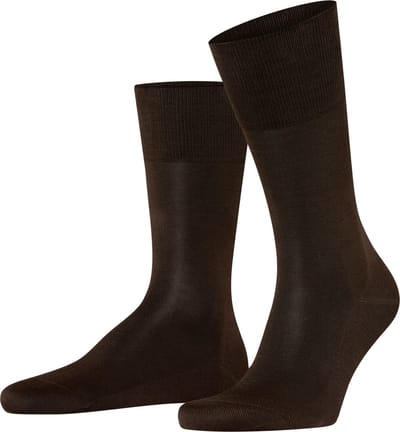 FALKE Tiago eenkleurig fil d'Ecosse katoen sokken heren bruin - maat 49-50
