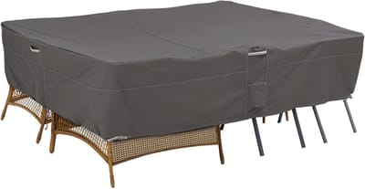 Famanu – Ravenna Multifunctionele tuinmeubelhoes - scheurbestendig materiaal met ventilatieopeningen - bescherming tegen alle weersomstandigheden - donkere taupe/paddenstoel/espresso (355 x 178 x 76 cm - X-large)