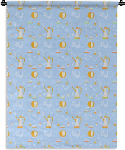 Wandkleed - Wanddoek - Patronen - High tea - Thee - 150x200 cm - Wandtapijt