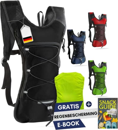 DD Hardloop Rugzak - Drinkvest - Hardloopvest - 6L - 11x38x45cm - Zwart