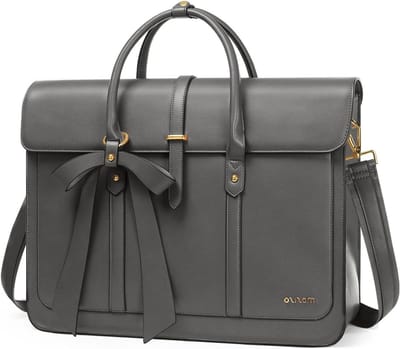 Laptoptas Dames - Schoudertas Handtas - Zakelijk Gebruik - Convertible Ontwerp - 45 cm - Grijs