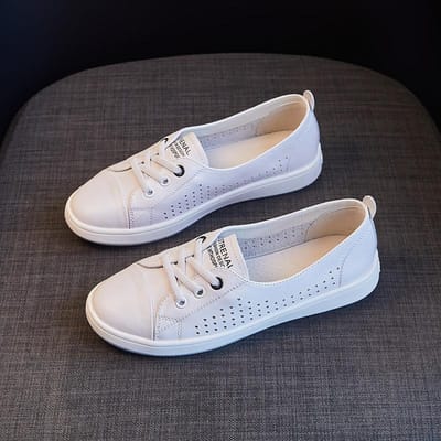 De eerste laag rundleer kleine witte schoenen dames nieuwe sport en vrije tijd alles-match ik vier seizoenen enkele schoenen Koreaanse stijl sneakers 37 black