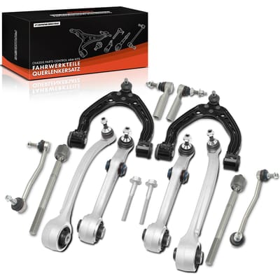 Frankberg 12-delige draagarmset vooras links boven rechts voor Tesla Model S 5YJS Bj vanaf 2012 LR026271 104396600A