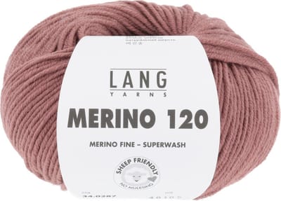 Lang Yarns Merino 120 - 287 rozenhout - Merinowol Garen