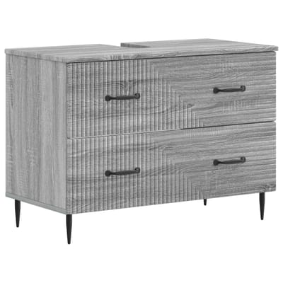 vidaXL - Wastafel - kabinet - voor - de - badkamer - HAARLEM - Grijs - Sonoma