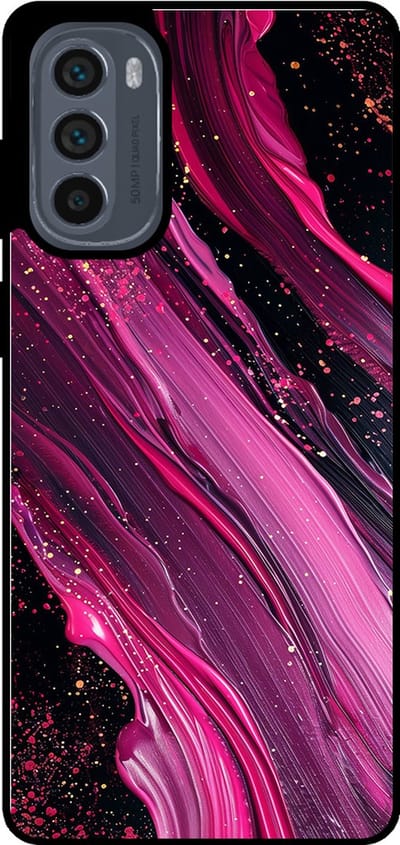 Smartphonica Telefoonhoesje Geschikt voor Motorola Moto G62 5G met marmer opdruk - TPU backcover case marble design - Paars Roze geschikt voor Motorola Moto G62 5G