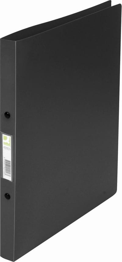 Q-CONNECT ringmap, PP, 2 ringen, 16 mm, zwart 12 stuks